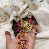 Vriksham Traditional Krishna Idol Top Kumkum Box-Red Green-G20269